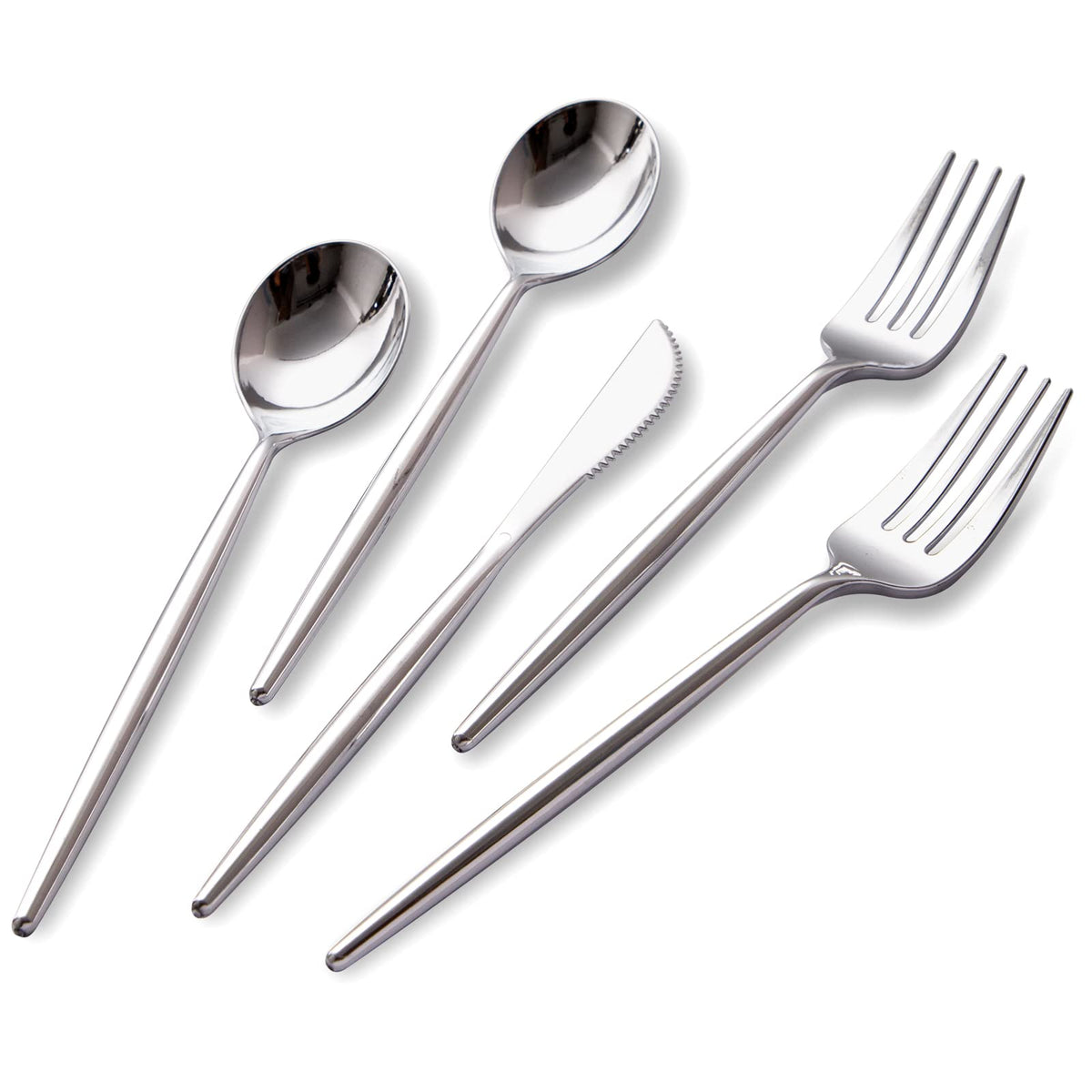 SUT Gold Plastic Silverware (160Pcs) Forks and Spoons Disposable, 80 Plastic Forks, 40 Knives, 40 Spoons, Black and Gold Utensils Set Disposable for Parties, Weddings