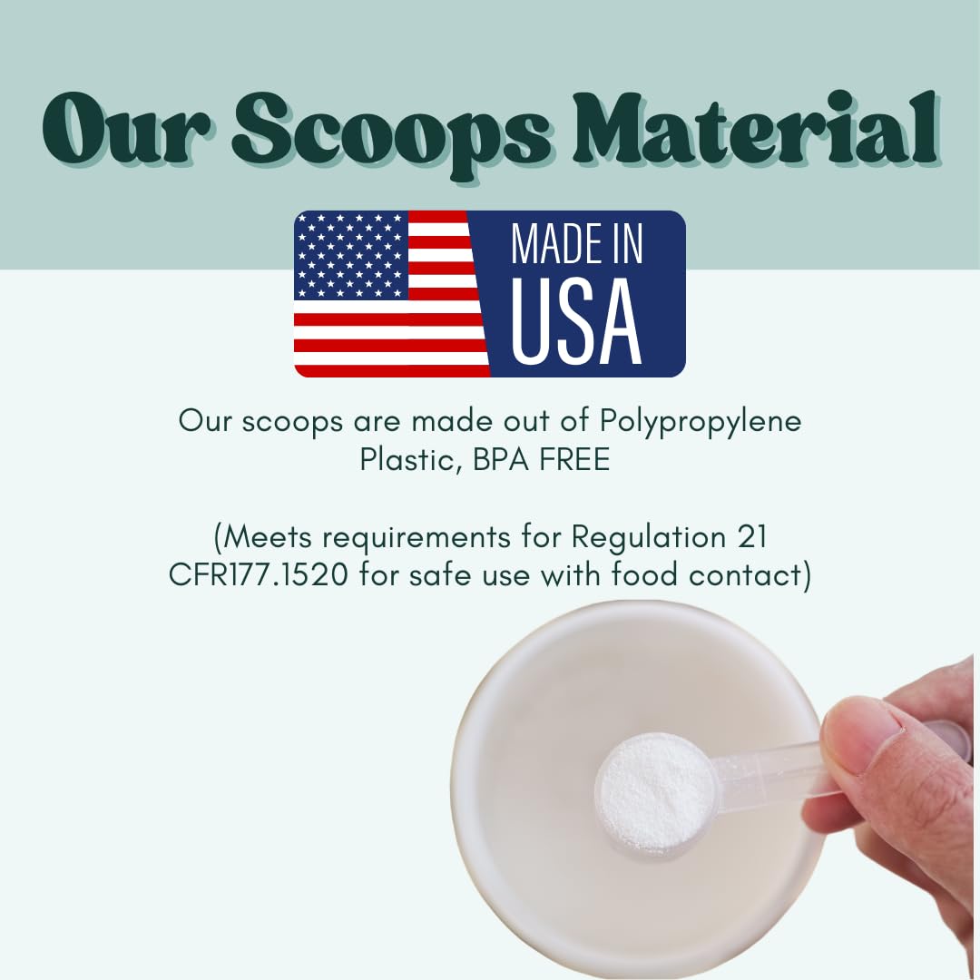 Supplement and Supply 3/4 Cup (6 Oz. | 177 mL) Short Handle Scoop for Coffee, Protein Powder, Pet Food, Spices, Grains and Dry Goods – Plastic Food-Grade, BPA-Free Measuring Cup (Pack of 5)
