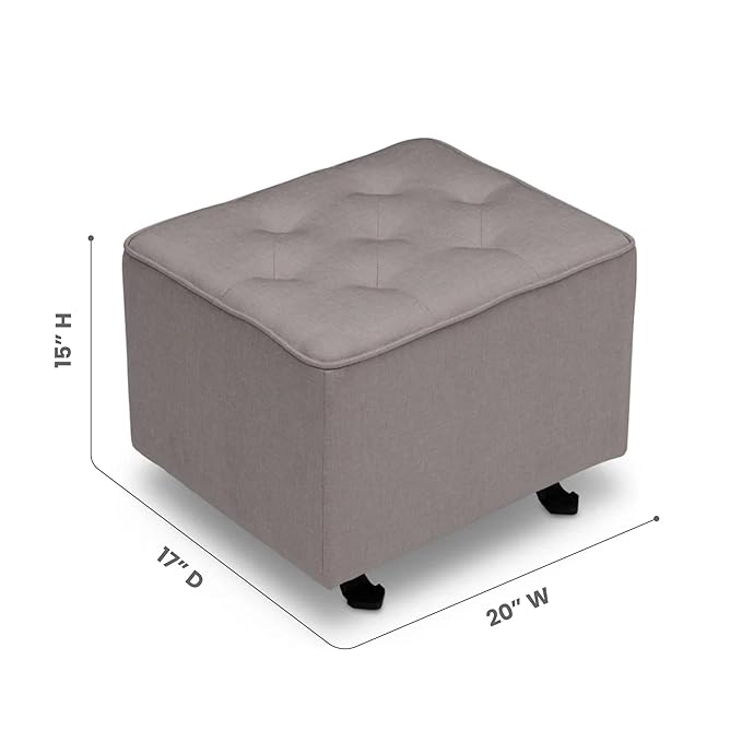 Delta Children Diamond Tufted Gliding Ottoman, French Grey