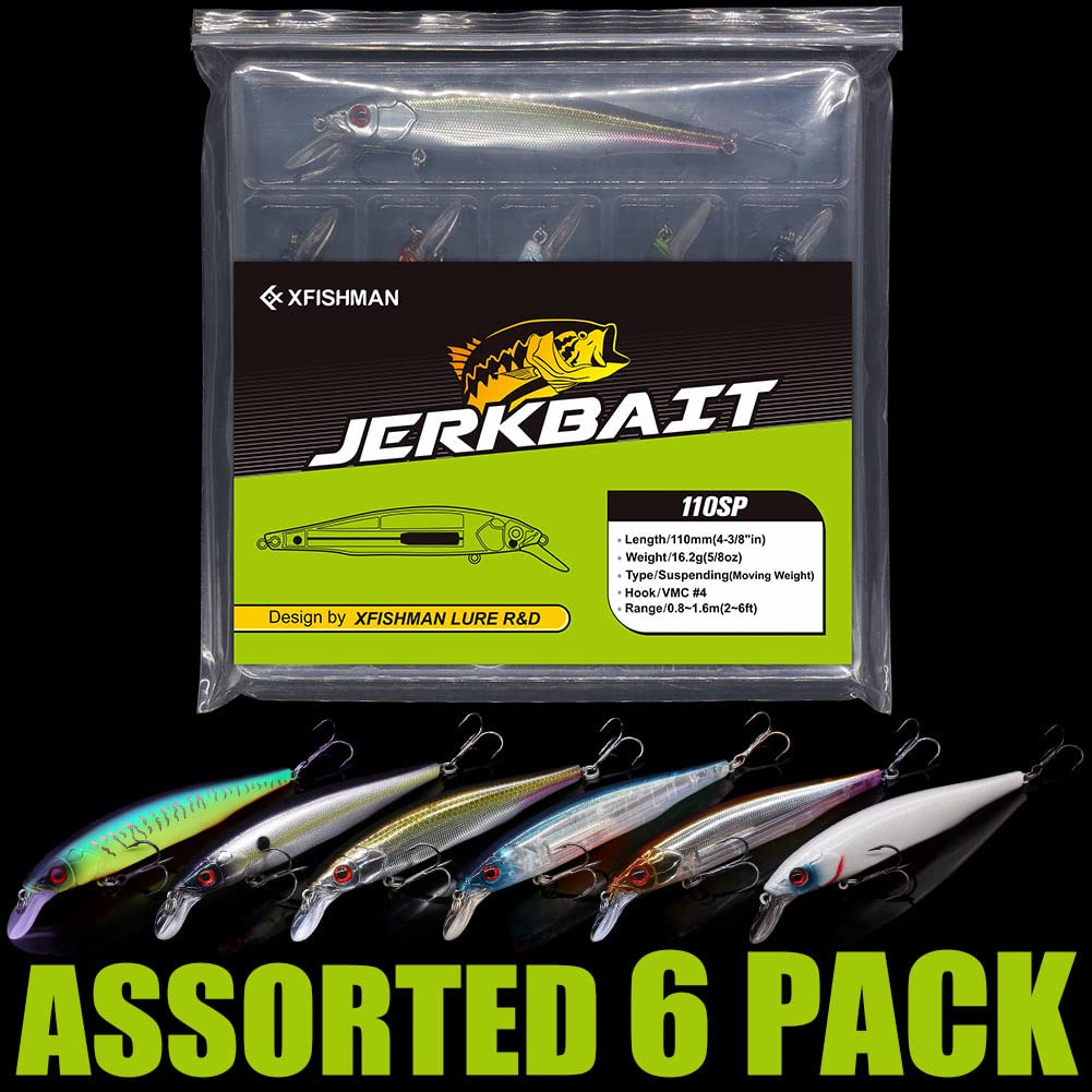 XFISHMAN Jerkbait Kit - Minnow Lure - Suspending - Bass, Smallmouth Bass, Walleye, Largemouth Bass - 1 Piece