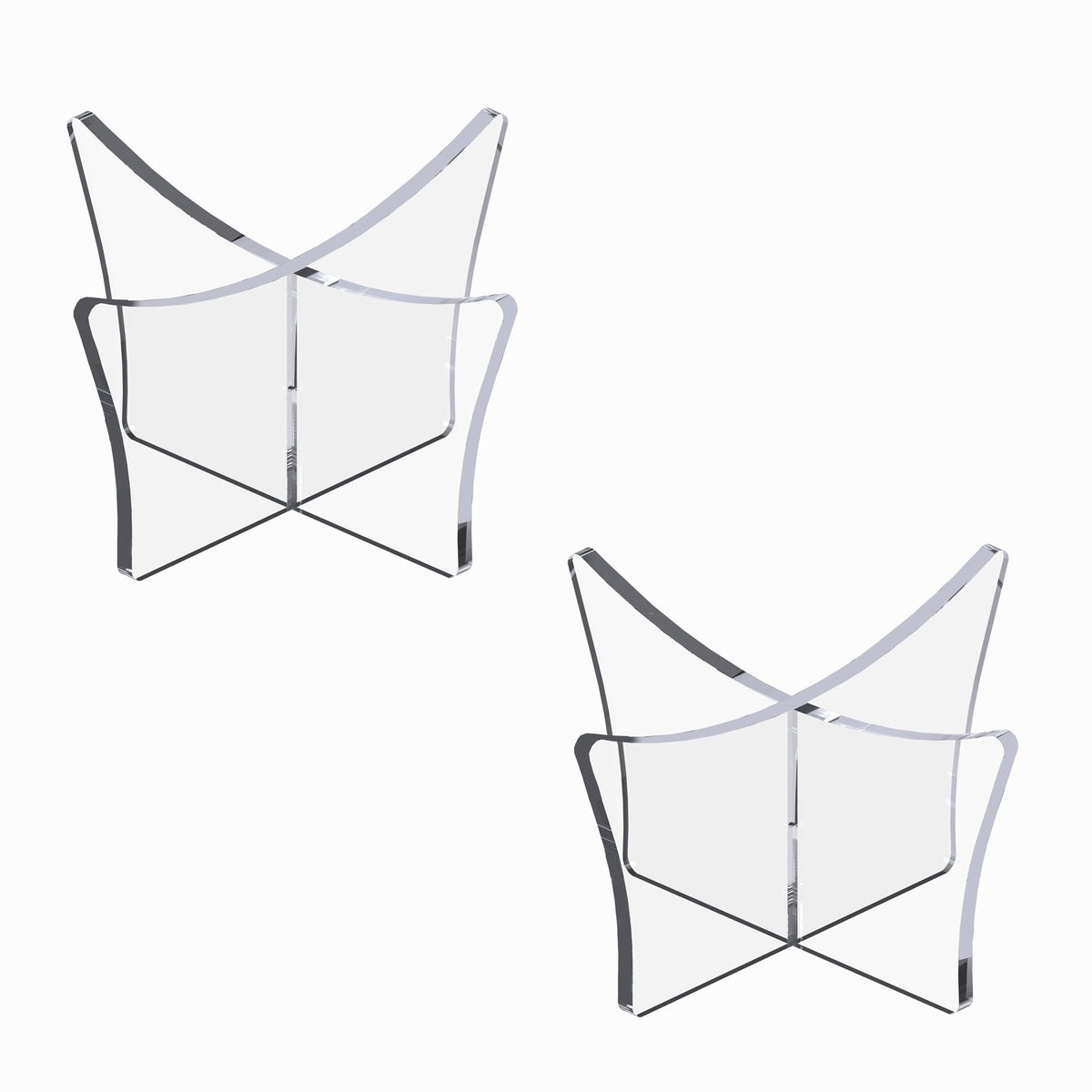 HEMYLU Acrylic Large Ball Stand Holder 4.7x2.6 Inch, 2-Pack Display Stand for Football Basketball Soccer, Clear Volleyball Rugby Case Rack