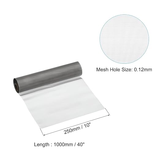PATIKIL 40" L x 10" W Woven Wire Mesh, 120 Mesh 316L Stainless Steel Air Vent