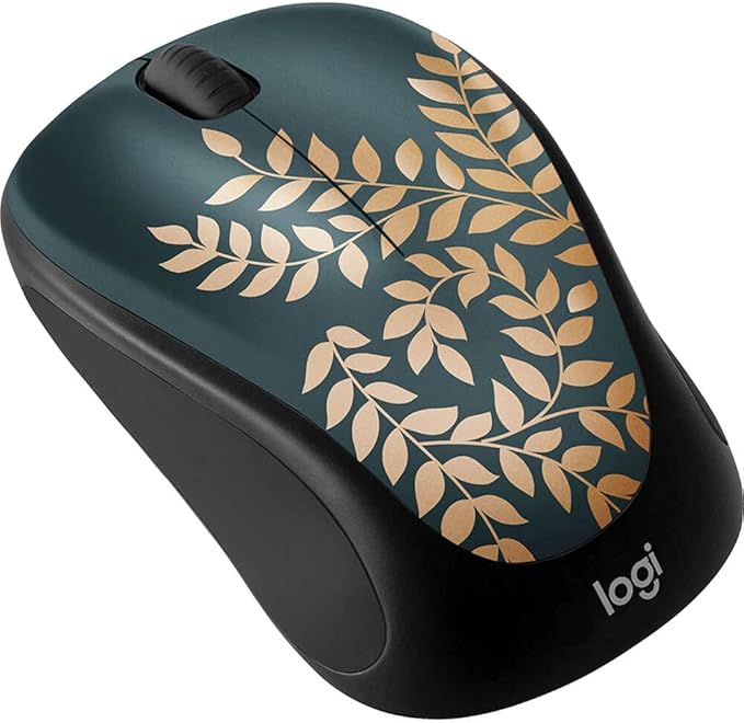 Logitech - Design Collection Limited Edition Wireless Compact Mouse with Colorful Designs - Golden Garden
