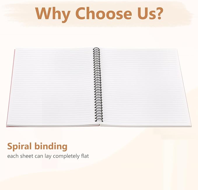 Fuutreo 24 Pcs Spiral Notebook for Work A5 8.3 x 5.7 Inch College Ruled Spiral Journal Notebook Kraft Cover, 12 Color, 60 Sheets, 120 Pages for Office School Supplies(Vintage Color)