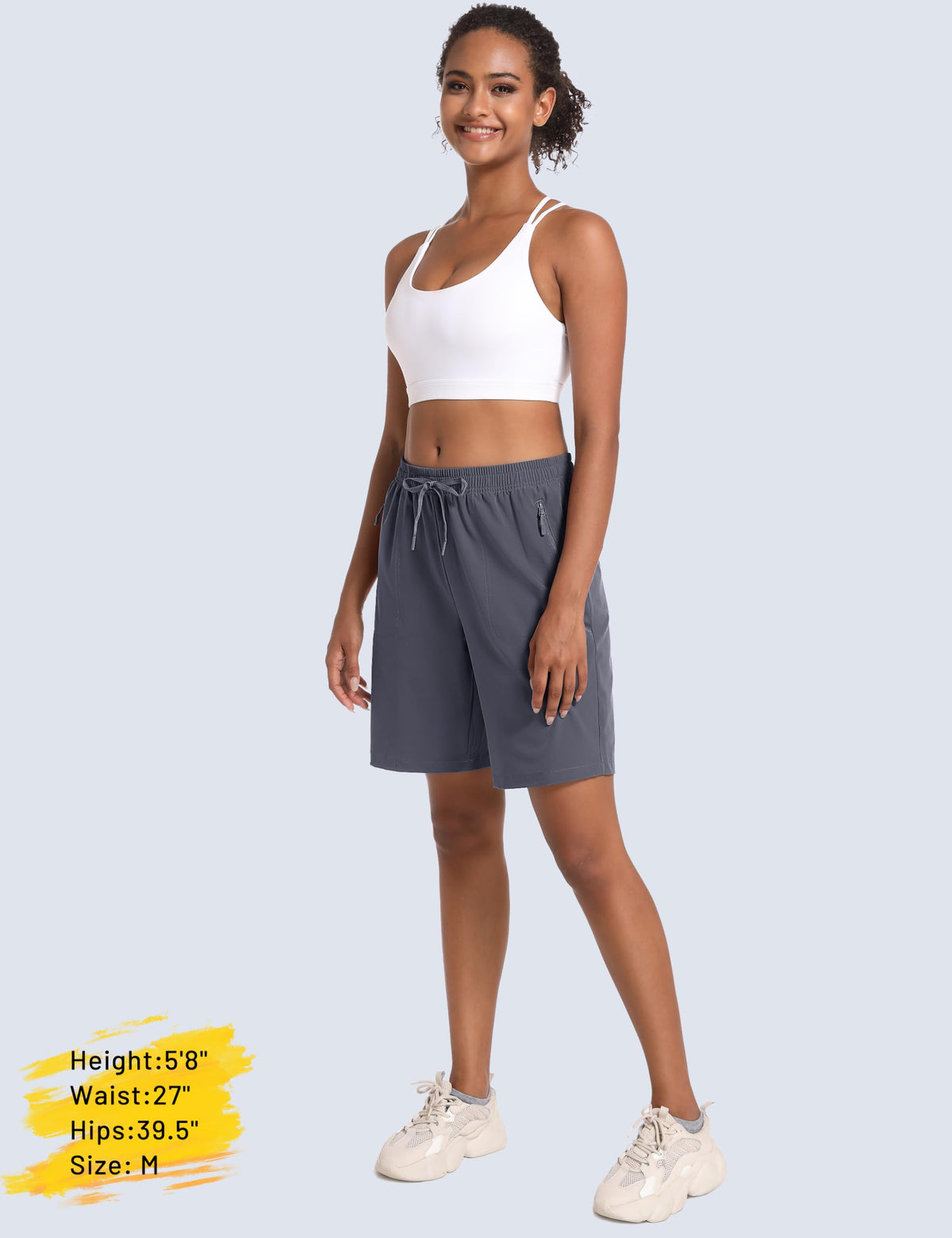 MAGCOMSEN Hiking Shorts Woman Water Resistant with Pockets Quick Dry Lightweight Outdoor Golf Dark Grey M
