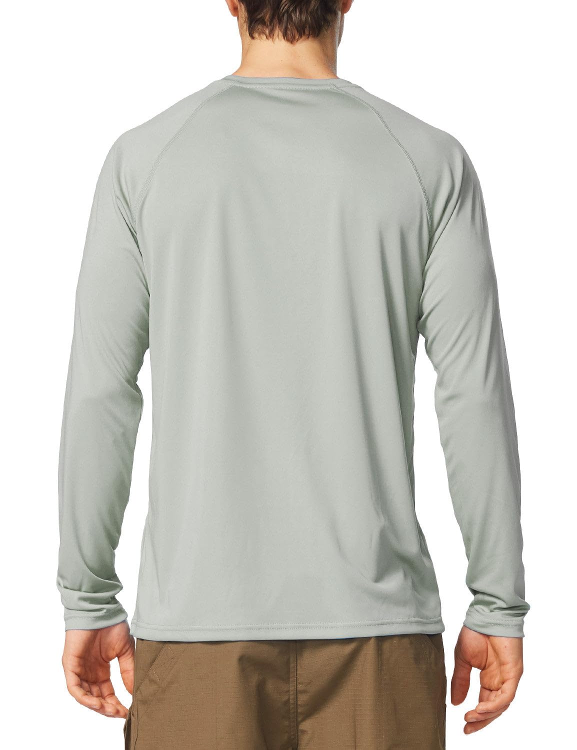 baleaf Mens UPF 50+ Sun Protection Shirts Long Sleeve Rash Guard, Quick Dry 4-Way Stretch for Fishing Swimming Surfing 2 Pack-Gray XL