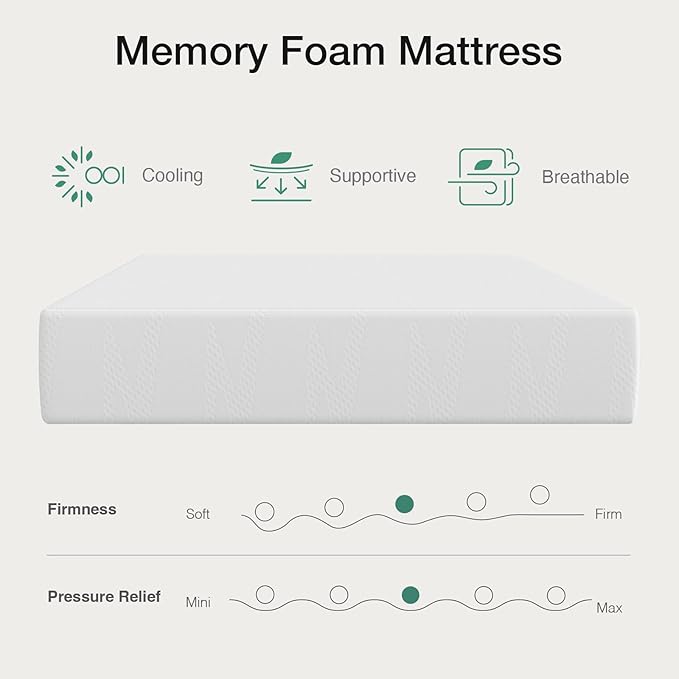 Novilla Twin Size Mattress, 10 Inch Twin Bed Mattress with Gel Memory Foam for Cooling Night Sleep & Pressure Relief, CertiPUR-US Certified