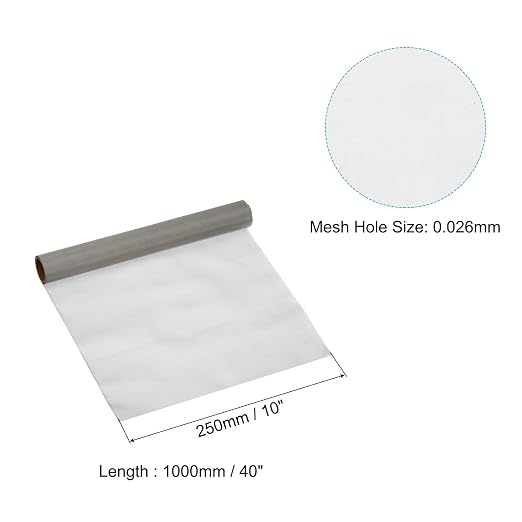PATIKIL 40" L x 10" W Woven Wire Mesh, 500 Mesh 316L Stainless Steel Air Vent