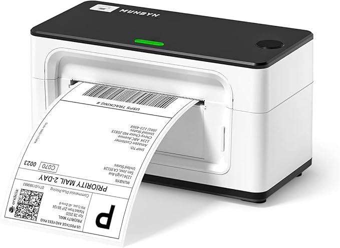 MUNBYN Shipping Label Printer RealWriter 941, 4x6 Thermal Label Printer for Shipment of Packages, Home Shipping Small Business, Compatible with macOS, Windows (USB/USB+Bluetooth)