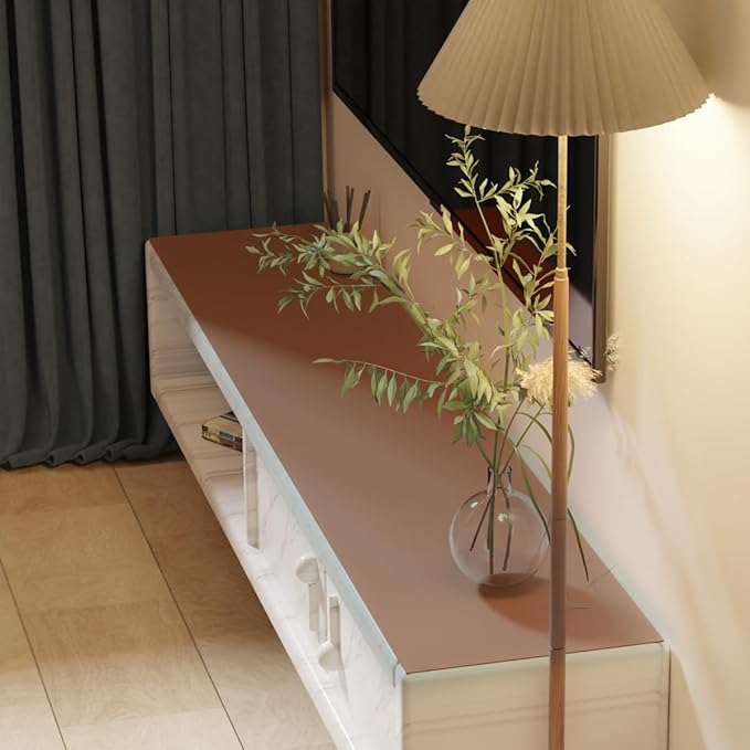 Zinkooat Leather Desk Mat,1.8mm Thick,16x48 Inch Desk Cover,Desk Protector Mat,Dresser Cover Top,Table Cover Rectangle,End Table Cover,Coffee Table Cover Rectangle(Brown+Gray,16x48)