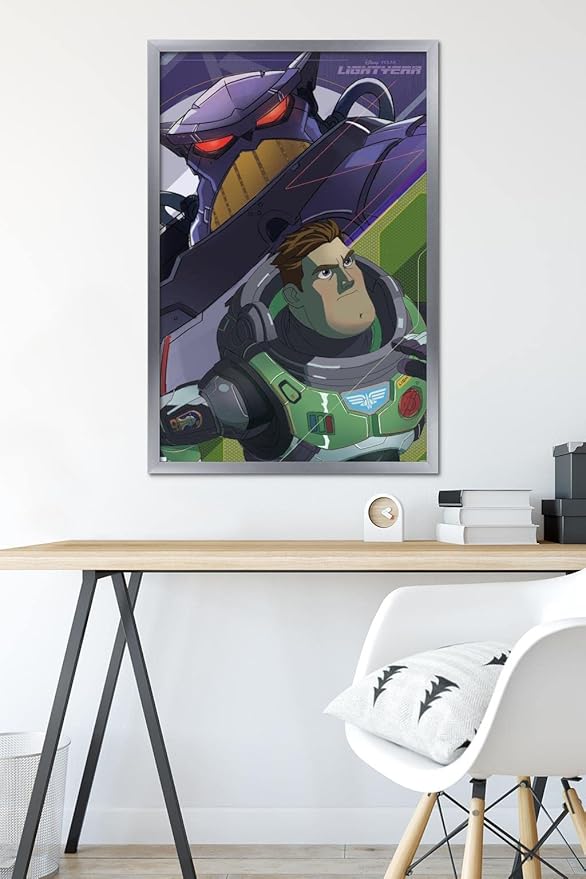 Trends International Disney Pixar Lightyear - Buzz and Zurg Wall Poster, 22.375" x 34", Silver Framed Version