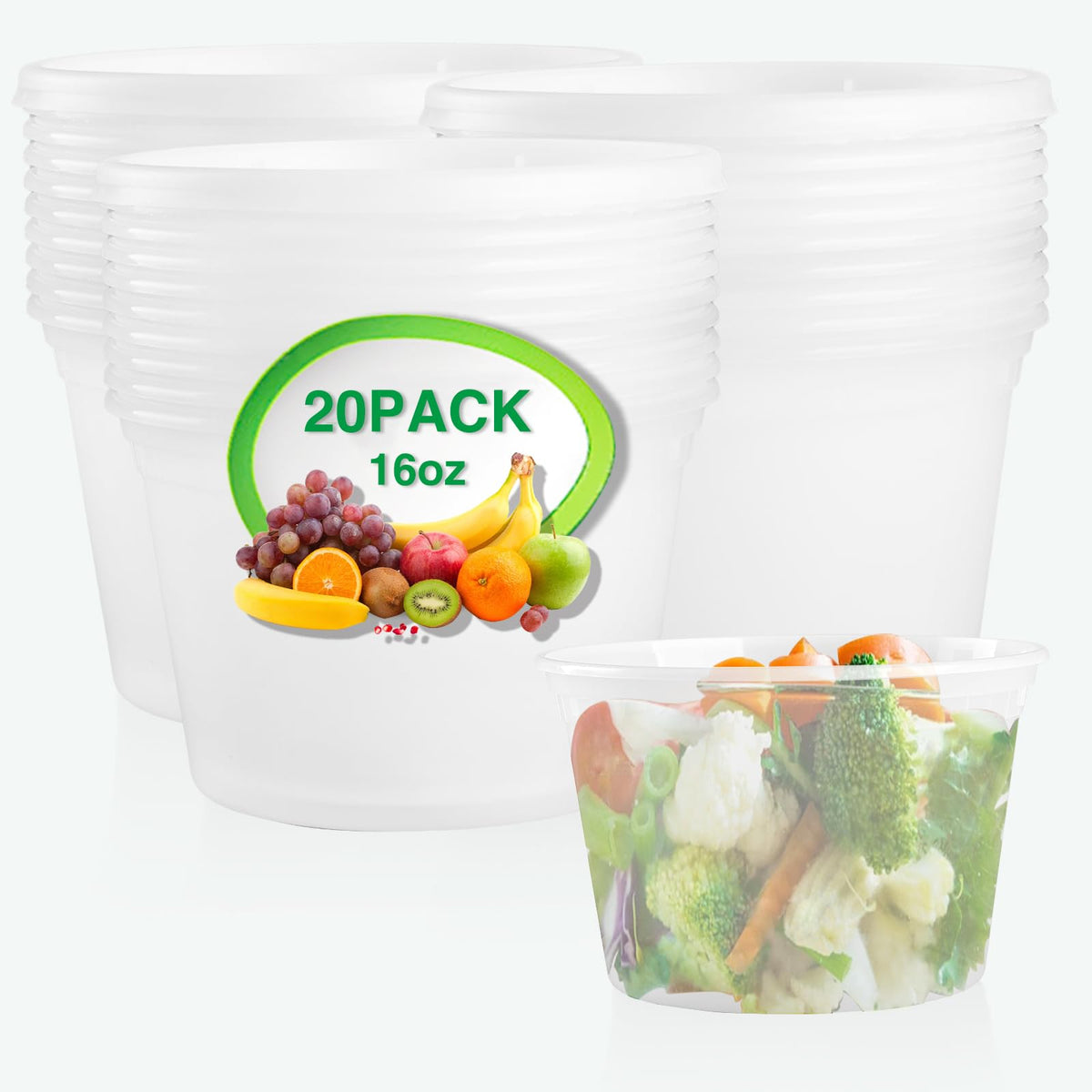 tropipak Deli Food Containers, Leakproof Storage Containers, 8 oz, 50 Pack