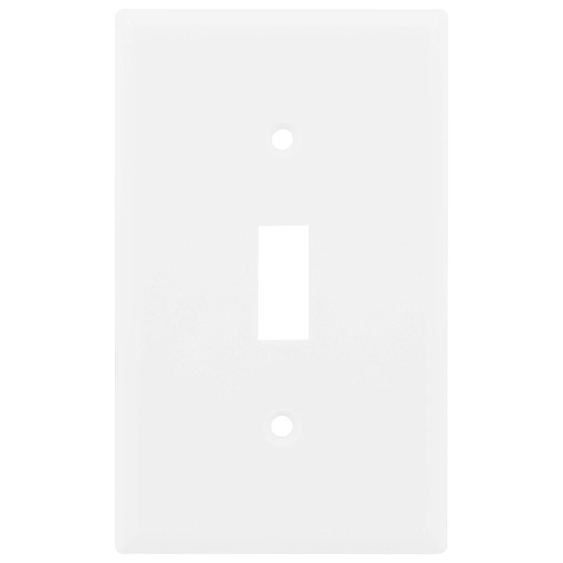 Power Gear Single Wall Plate Cover, 1 Gang, Outlet Covers, Light switch cover, 2.75" x 4.5" , Screws Included, White, 07174