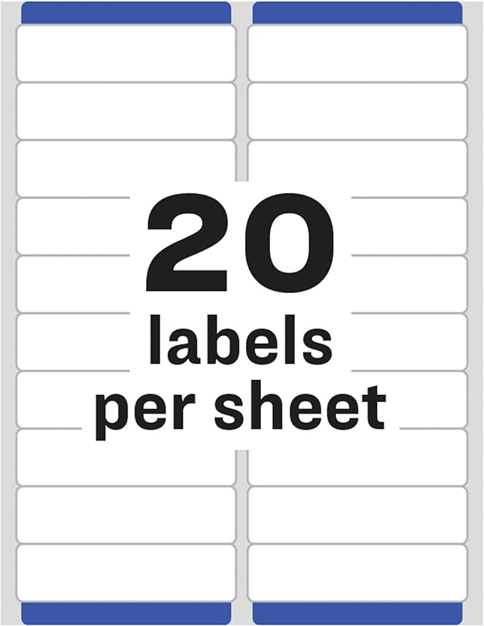 Avery Easy Peel Printable Address Labels with Sure Feed, 1" x 4", White, 5,000 Blank Mailing Labels (05961)