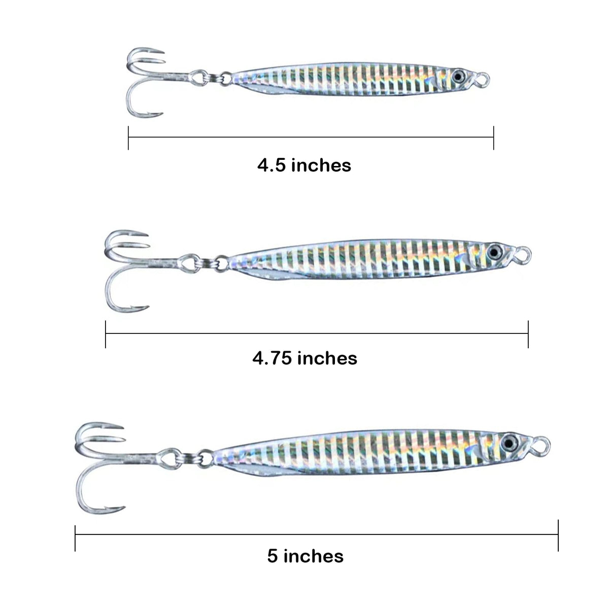 Navicatch Saltwater Fishing Lures Fishing Jigs Fishing Spoons for Striped bass, Pompano, Spanish Mackerel，Bluefish,Metal Jigging, Diamond Jigs Silver 3pcs. 1 2/5oz+1 4/5oz+ 2oz Premium to Choose