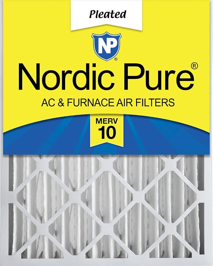 Nordic Pure 16x25x4 Pleated MERV 10 Air Filter 1 Pack
