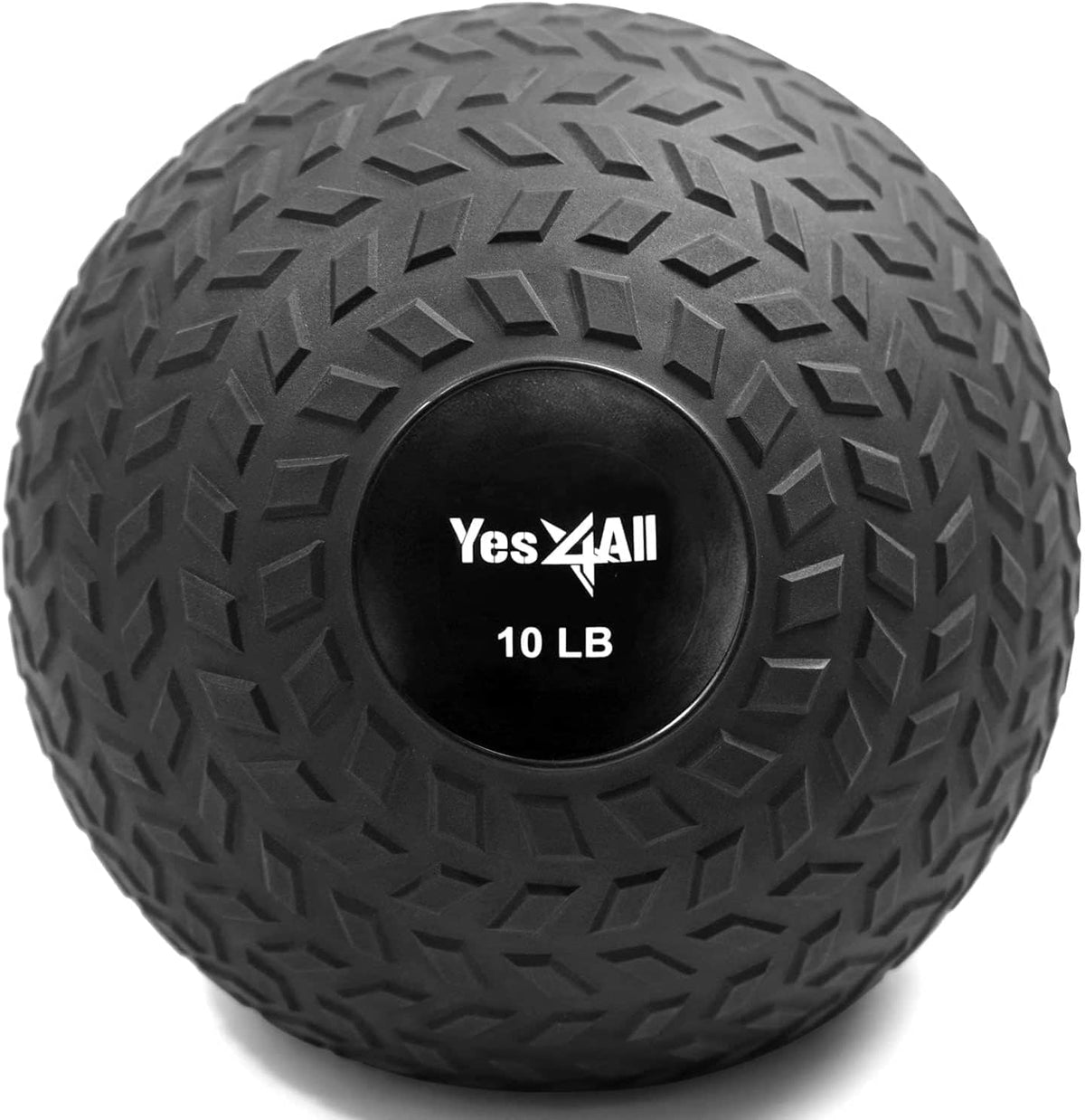 Yes4All 25 lbs Slam Ball for Strength, Power Workout - Fitness Exercise Ball with Grip Tread & Durable Rubber Shell (25 Lbs, Black)