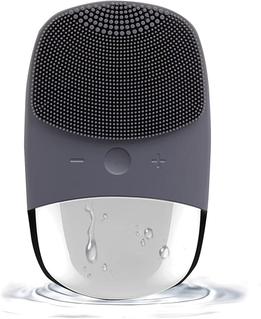 Facial Cleansing Brush, 3-in-1 Electric Soft Silicone Waterproof Face Scrubber, USB Rechargeable IPX7 Waterproof Sonic Vibrating Face Brush for Deep Cleansing, Gentle Exfoliating and Massaging