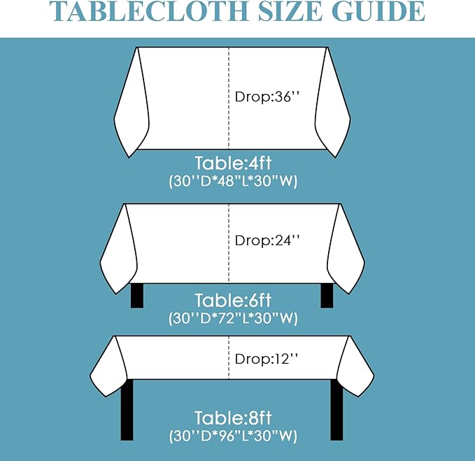 VidaFete Tablecloth 60 * 120inch 10 Pack Rectangle Table Cloth Polyester, Stain Wrinkle Resistant Dining Table Cover for Kitchen Dinning Party Wedding Rectangular Tabletop Buffet Decoration(White)