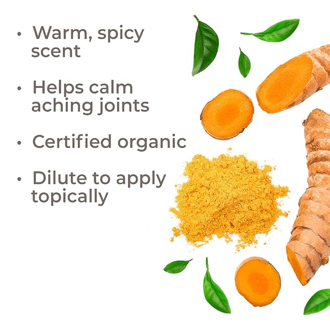 Plant Therapy USDA Certified Organic Turmeric CO2 Essential Oil 10 mL (1/3 oz) 100% Pure, Undiluted, Therapeutic Grade