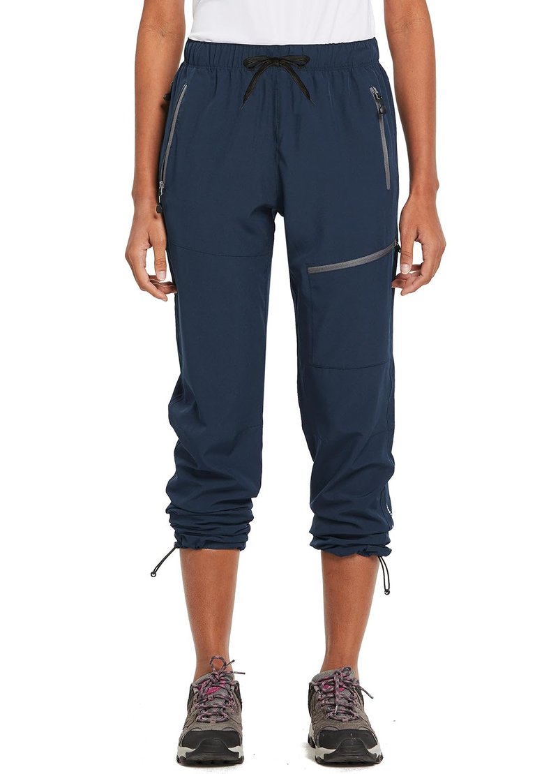 baleaf Travel Pants Women Hiking Long Tall Lightweight Quick Dry Water Resistant Cargo Pants 31'' Trip 31''-Navy Blue XL