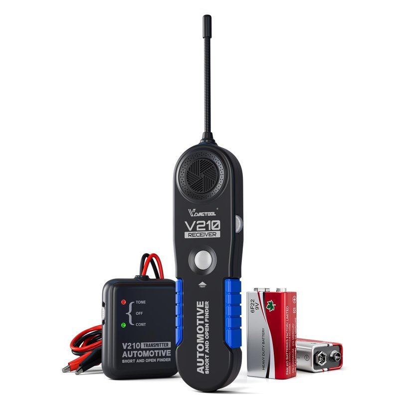 VDIAGTOOL V210 Wire Tracer Electrical Tester Automotive Open & Short Finder Circuit Tester, Circuit Breaker Finder, Broken Wire Detector Tool DC 6-42V with 7" Flexible Probe
