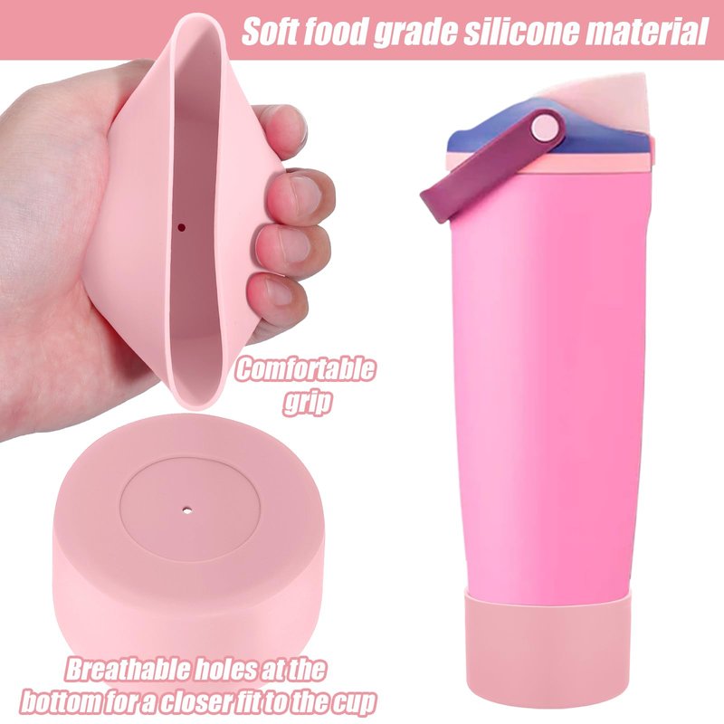 Mity rain 2PCS Protective Silicone Boots for Owala 30oz & 40oz FreeSip Sway Bottles & Tumblers - Accessories for owala, Enhances Stability & Prevents Scratches (Light Pink)