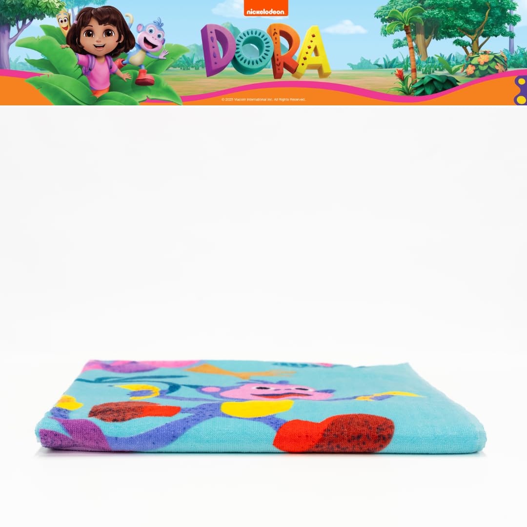 Dora The Explorer Kids Super Soft Cotton Bath/Pool/Beach Towel, 58 in x 28 in, (Offically Licensed Product) by Franco