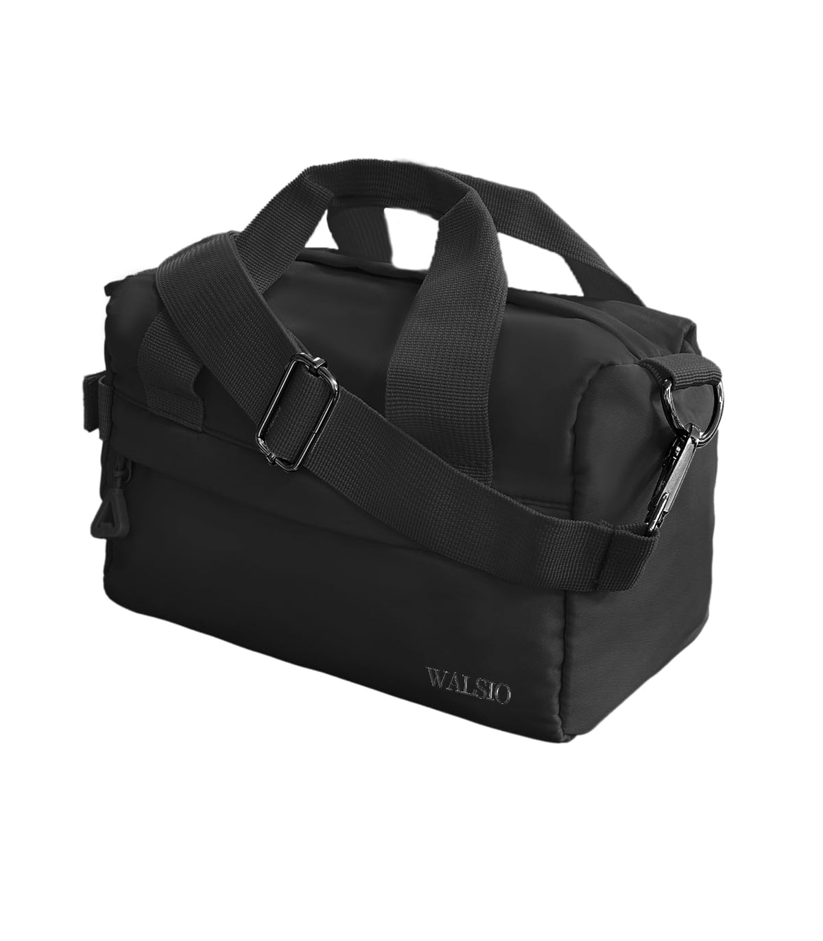 Small Gym Bag 9 inch, Mini Duffle Bag with Adjustable Strap, Lightweight Carry On Sport Bag for Women Girls (Black)