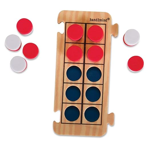 hand2mind Foam RekenRods Ten Frame Boards, Red and White Counters, Kindergarten Learning Games, Ten Frame Math Manipulatives, Counting Toys, Math Games (4 Ten Frames and 40 Math Counters)