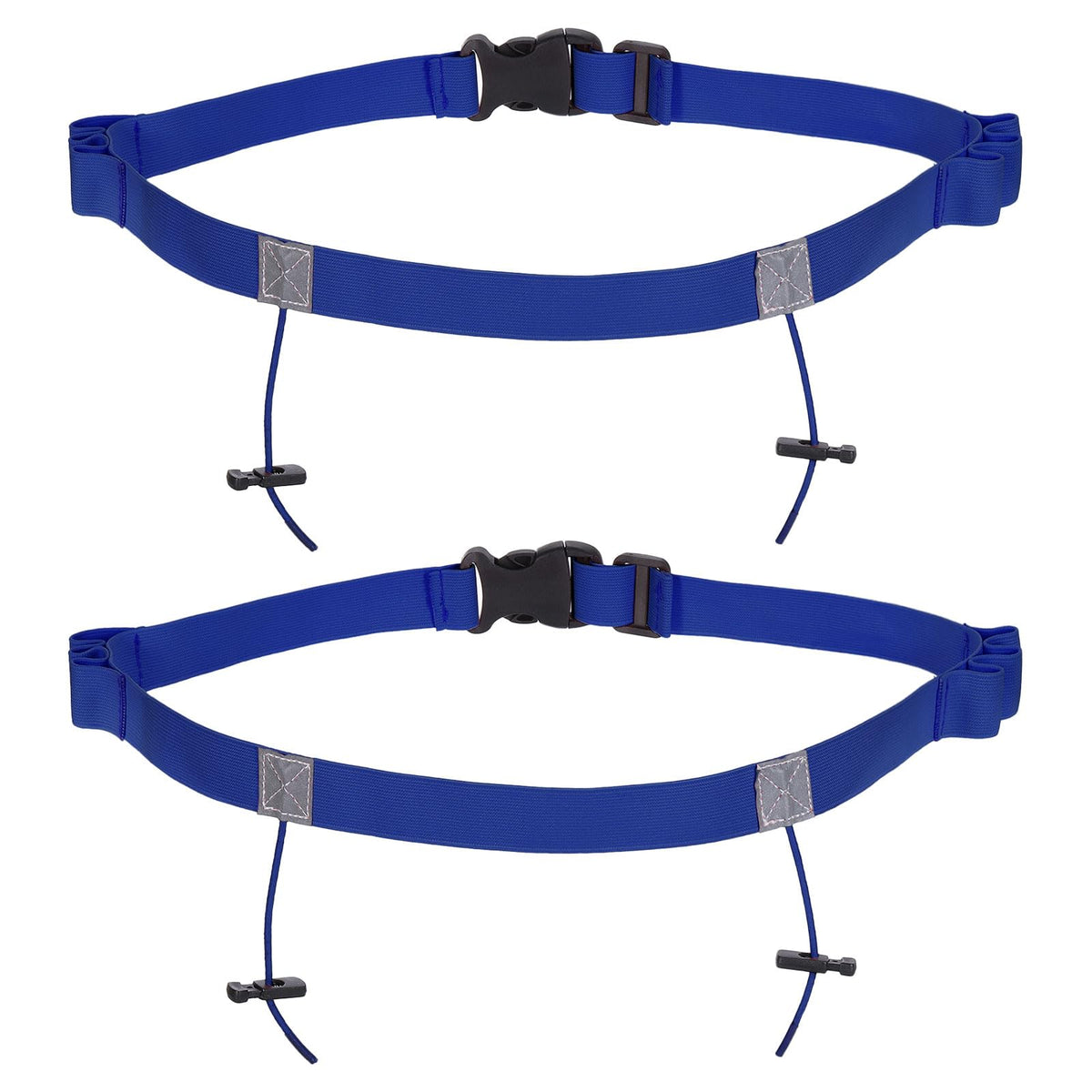 PATIKIL Elastic Triathlon Running Belt, 2 Pack Adjustable Race Number Belt Race Belt Bib Holder with 6 Energy Gel Loops for Marathons Racing Cycling, Blue