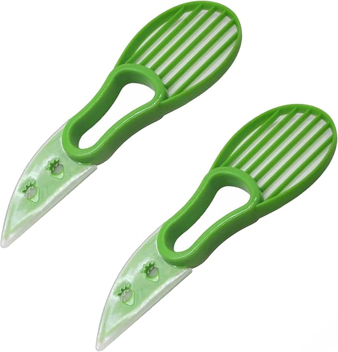 Gadgetime USA Avocado Slicer (Pack of 2) - 3 In 1 Tool - Cutter, Peeler, Pitter & Scooper - Multifunctional Knife - Splitter - Easy to Use - Kitchen Gadgets