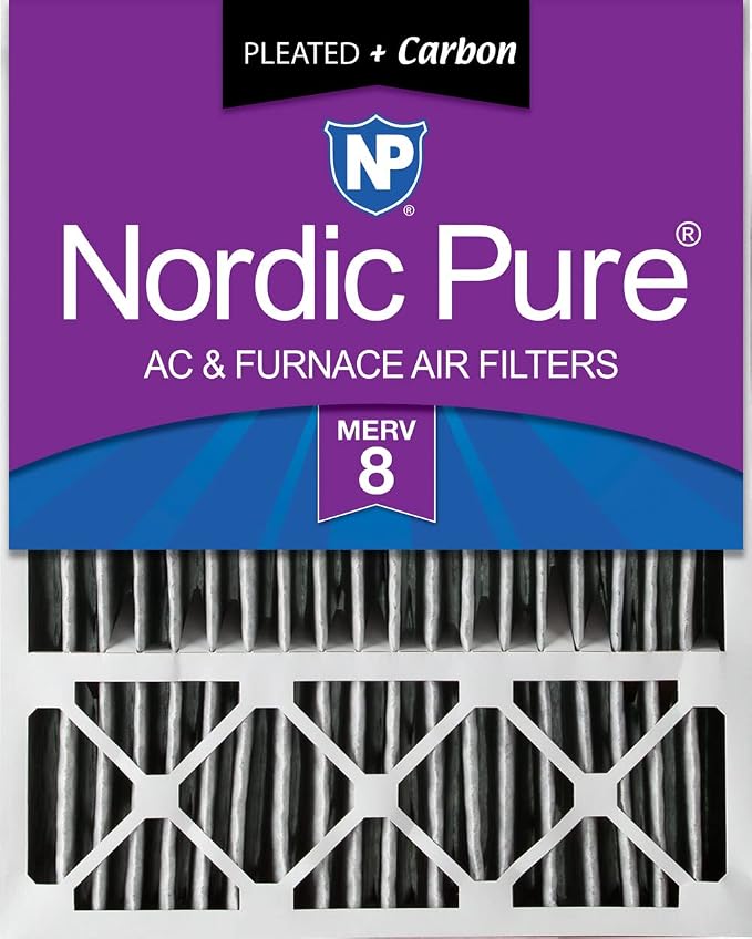 Nordic Pure 20x25x5 Honeywell Replacement Air Filters MERV 8 Pleated + Carbon 1