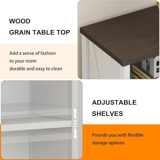 BON AUGURE Farmhouse Bookshelf, 3 Tier Bookcase, Wood Low Book Case, Short Storage Book Shelf for Home Office, Living Room, Small Space, Bedroom (White Oak and Walnut Brown)
