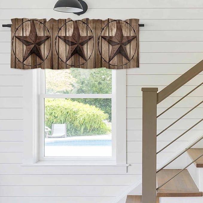 Vintage Texas Star Valances for Windows, 1 Panel