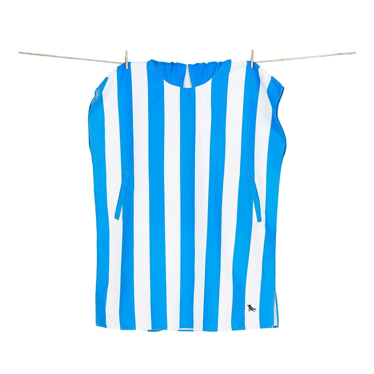 Dock & Bay Adult Beach Poncho - Hooded Towel with Deep Pockets - for Beach & Pool - Super Absorbent, Quick Dry - Cabana - Bondi Blue, Large (105x80cm, 41x31)