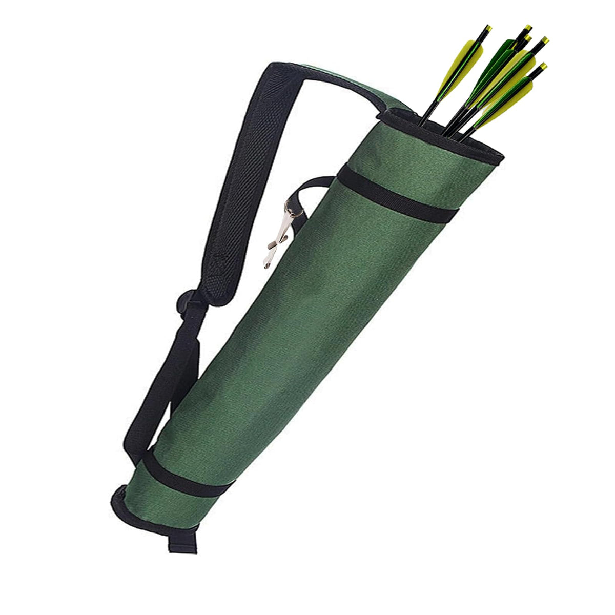 KURUGEILI Archery Quiver Back and Hip Quivers Adjustable Arrow Backpack Bag Holder Side Hip Arrows Bag for Compound Recurve Bow Practice Target Hunting Green