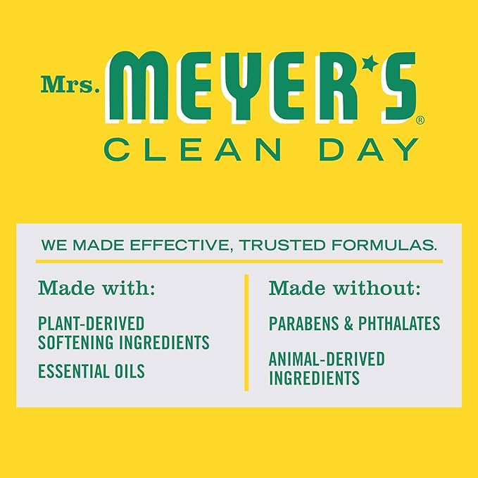 MRS. MEYER'S CLEAN DAY Liquid Fabric Softener,Infused with Essential Oils,Paraben Free,Honeysuckle,32 oz (32 Loads),(Pack of 4)