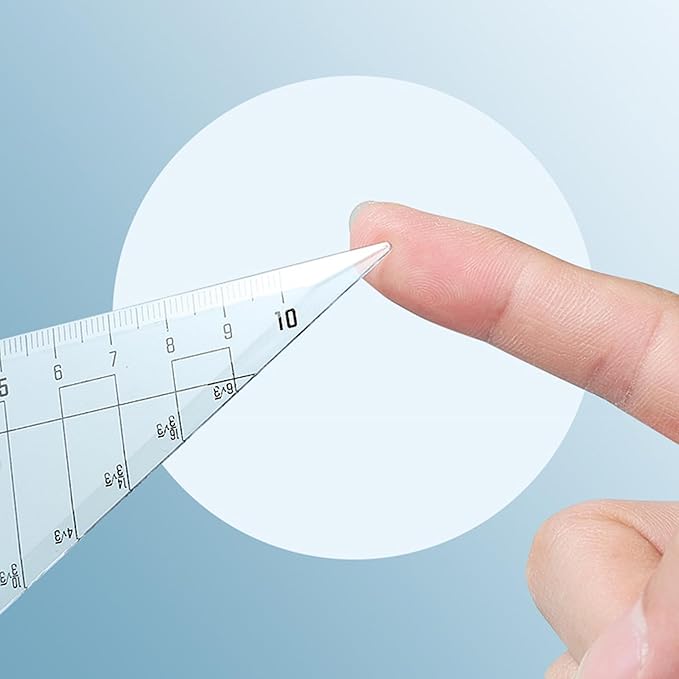LABANCA 8 Pcs Compass Set with Protractor Rulers Pencil for Math Geometry (07053Blue)