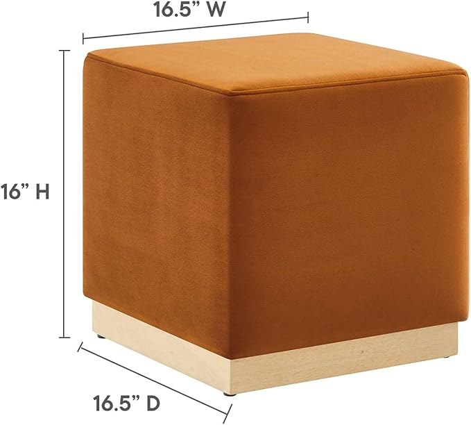 Modway 17" Square Performance Velvet Upholstered Upholstered Ottoman