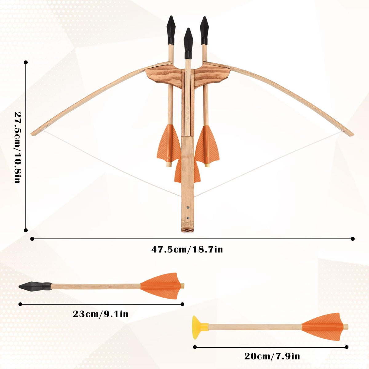Crossbow Toy Set for Kids with 12 Wooden Arrows and Quiver, Outdoor Archery Play Set for Boys and Girls, Cross Bow Games for Adventure & Backyard Shooting Toy, Red