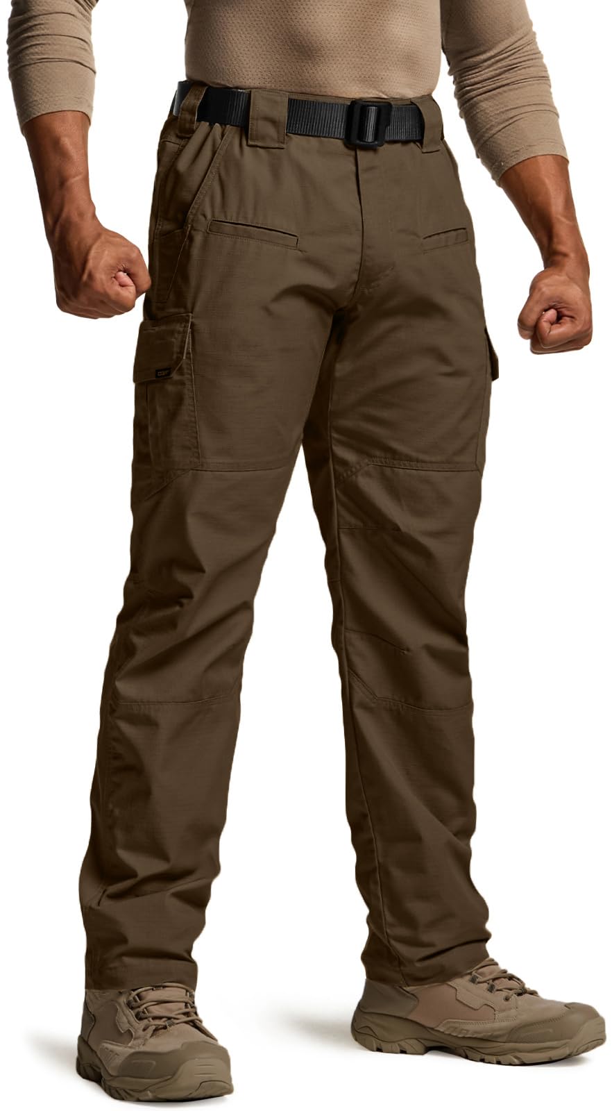 CQR Men's Tactical Pants, Water Resistant Ripstop Cargo Pants, Lightweight EDC Work Hiking Pants, Outdoor Apparel, Raider Tundra, 32W x 32L