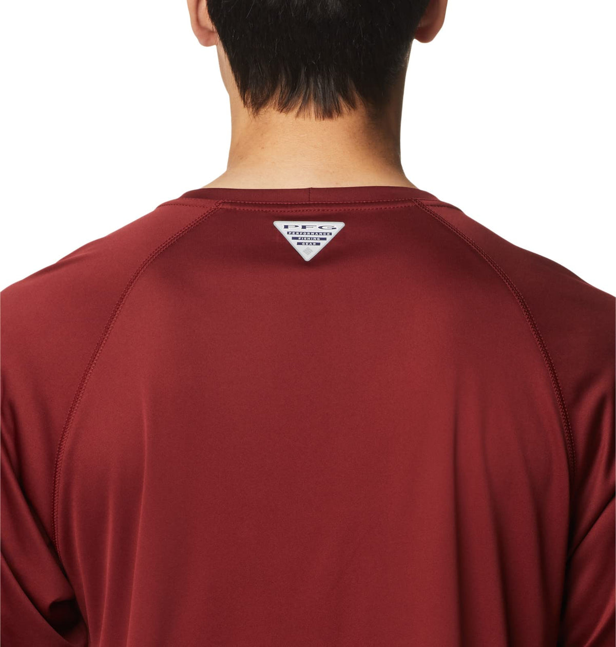 Columbia Men's Terminal Tackle Long Sleeve Shirt, Red Jasper/Cool Grey Logo, Large
