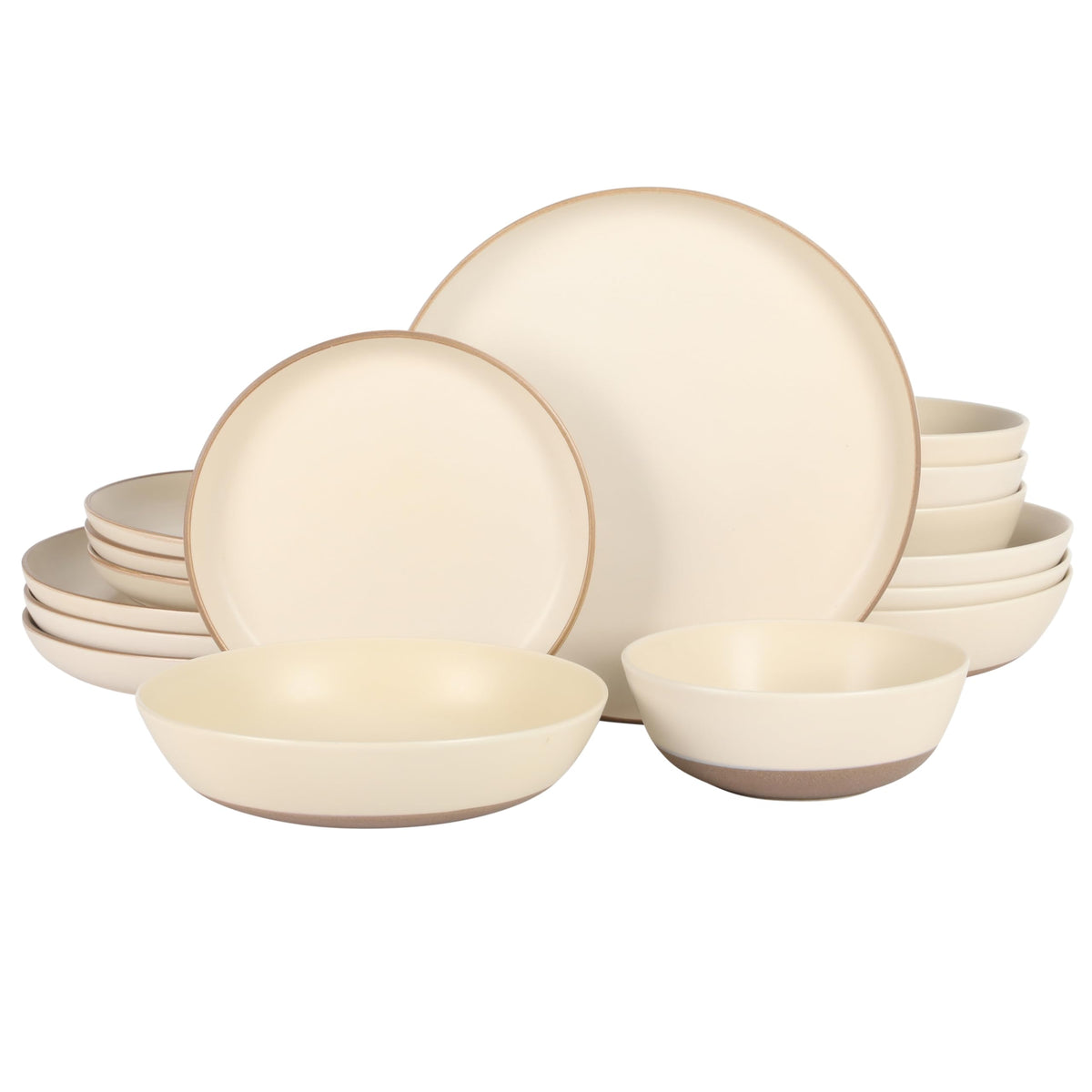 Gibson Elite Echo Bay 12 Piece Porcelain Reactive Glaze (Service for 4) Ceramic Plates and Bowls Modern Stackable Dinnerware Set - Blue
