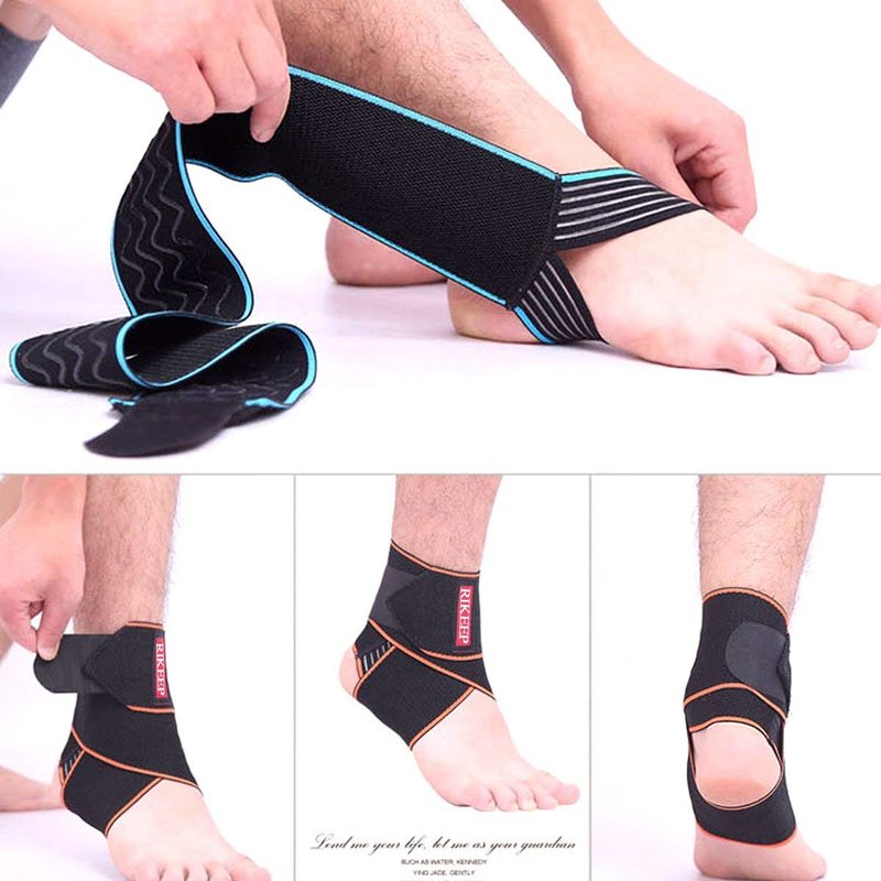 Candy Li Ankle Brace for Sprained Ankle, Ankle Support for Women & Men, Adjustable Compression Wrap Breathable Nylon Super Elastic & Comfortable for Sports– Blue