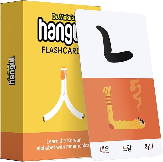 Dr. Moku Hangul Flashcards - Learn The Korean Alphabet with Mnemonics - Includes Links to Audio and Hangul Chart