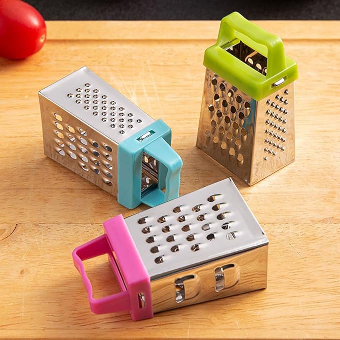 MAGICLULU 6-Piece Mini Box Grater Set Stainless Steel Cheese Grater for Garlic Ginger Chocolate Vegetable Slicer Hand with Non-Slip Handle 2.63 X 1.45 X 1.06 in