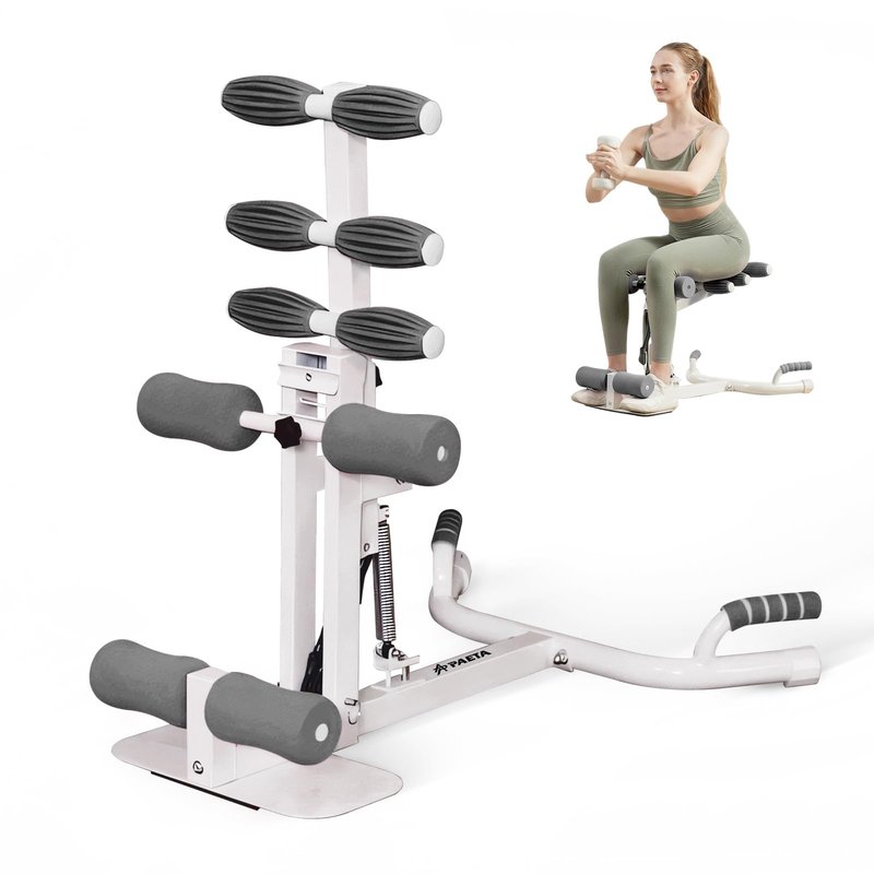 PAETA Squat Machine, Deep Squat Machine for Women, Glutes Workout Equipment with Adjustable Resistance Bands, Leg, Core & Ab Exercise Machine, Squat Assist Trainer for Home Gym, Gray