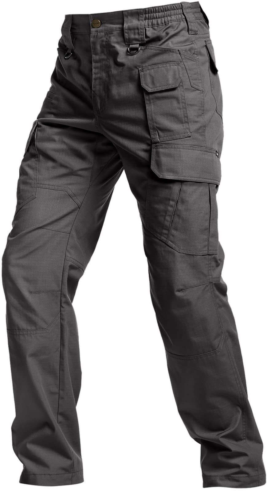 CQR Men's Tactical Pants, Water Resistant Ripstop Cargo Pants, Lightweight EDC Work Hiking Pants, Outdoor Apparel, Duratex Mag Pocket Charcoal, 38W x 30L
