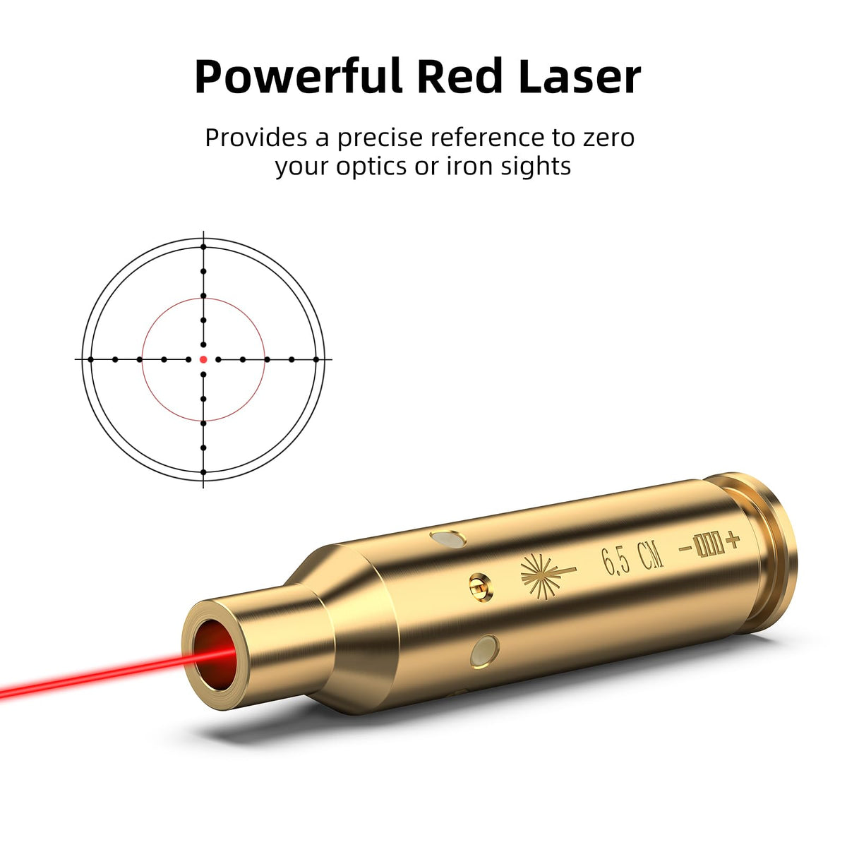 EZshoot 6.5 Laser Bore Sight Red Laser for 6.5 CM Bore Sight Rem Gauge Laser Boresighter with 4 Sets of Batteries